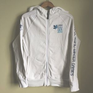 Hudson’s Bay Vancouver 2010 Olympics white sweater zip up jacket size medium